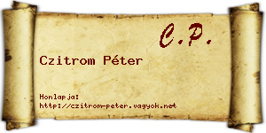 Czitrom Péter névjegykártya